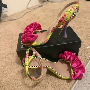 Betsey Johnson Pink and Yellow Ruffle Heels
